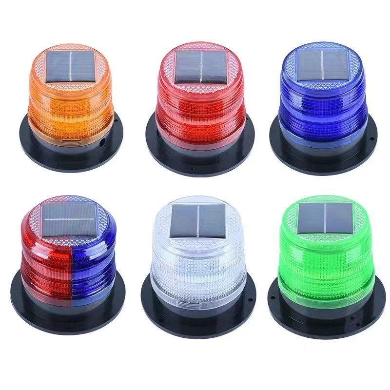 High Visible Waterproof 12 LED Solar Beacon Light PVC Solar Strobe Light For Vehicle Use In Roadway & Traffic Safety