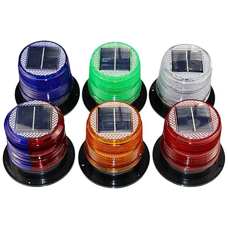 High Visible Waterproof 12 LED Solar Beacon Light PVC Solar Strobe Light For Vehicle Use In Roadway & Traffic Safety