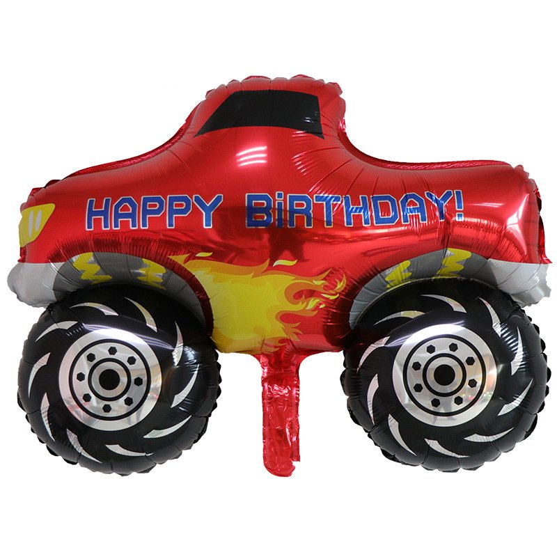 New Vehicle School Bus Police Car Fire Engine Engineering Truck Modeling Cartoon Aluminum Foil Balloon Kid's Toy