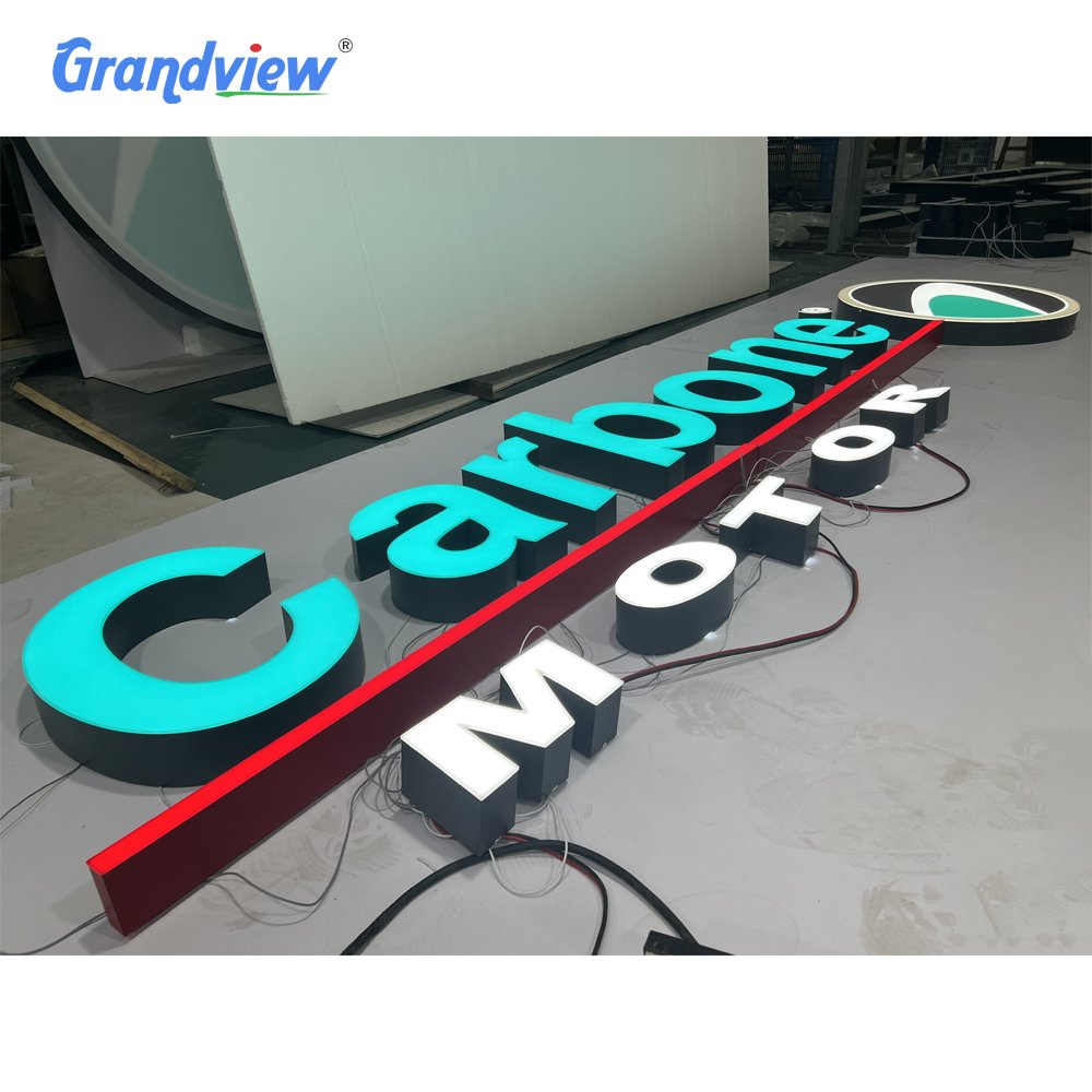 Factory Wholesale Custom Business Logo 3D Metal LED Letters Sign Metal Led Illuminated Sign Led Sign Board for Advertising