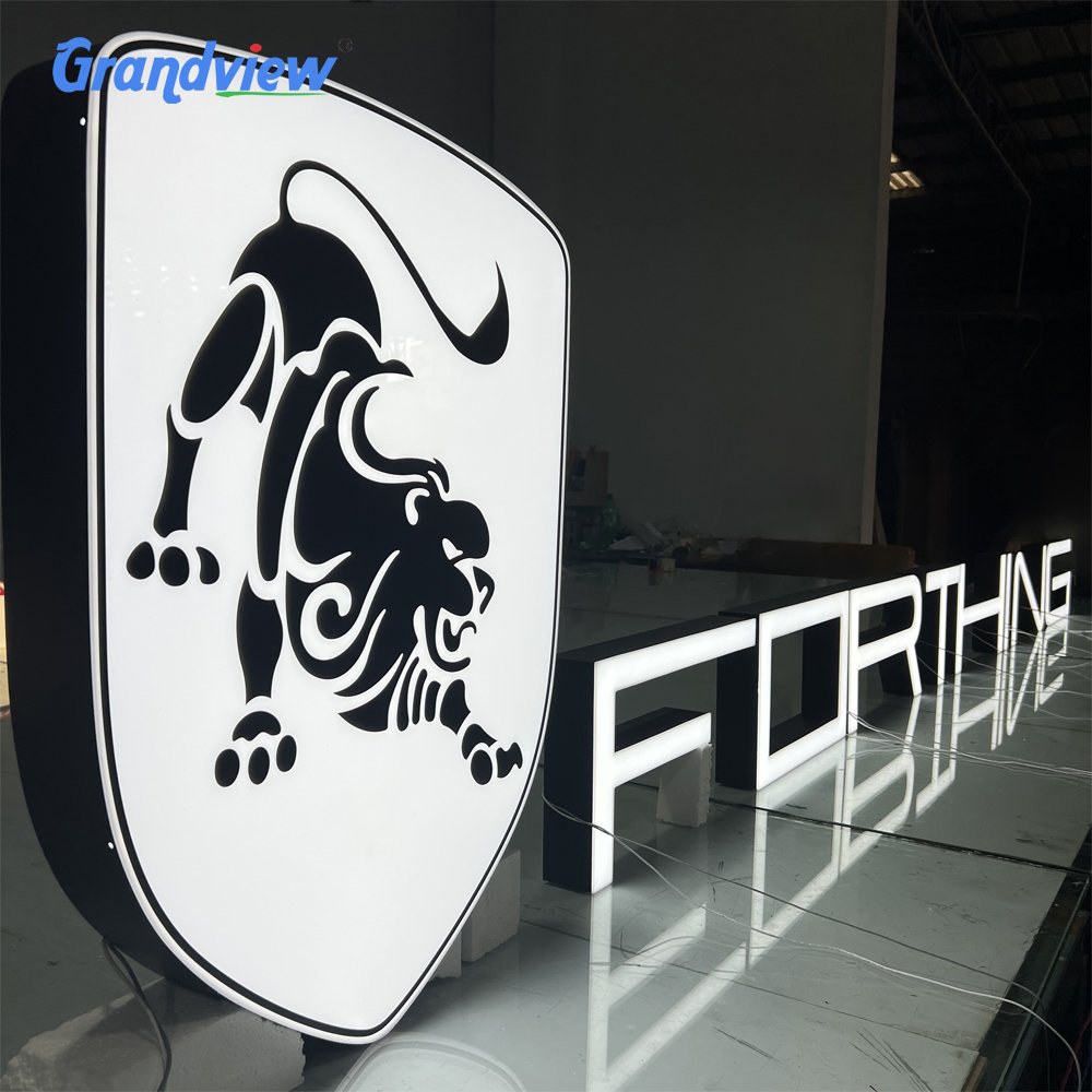 Factory Wholesale Custom Business Logo 3D Metal LED Letters Sign Metal Led Illuminated Sign Led Sign Board for Advertising