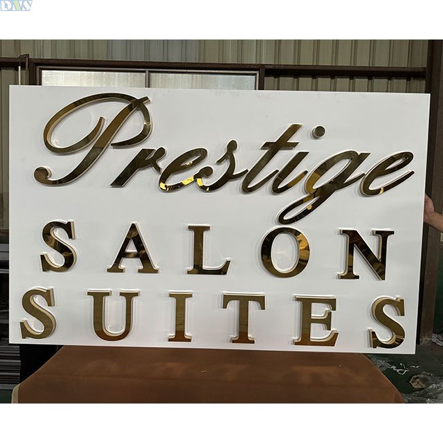 Sign Board Led Letter Channel Letter Led Sign Gold Mirror Backlit Letters With Backboard