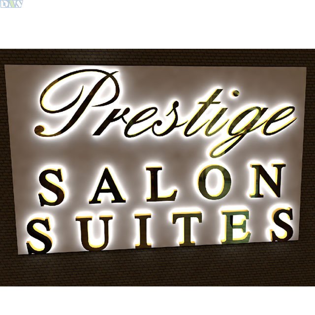 Sign Board Led Letter Channel Letter Led Sign Gold Mirror Backlit Letters With Backboard
