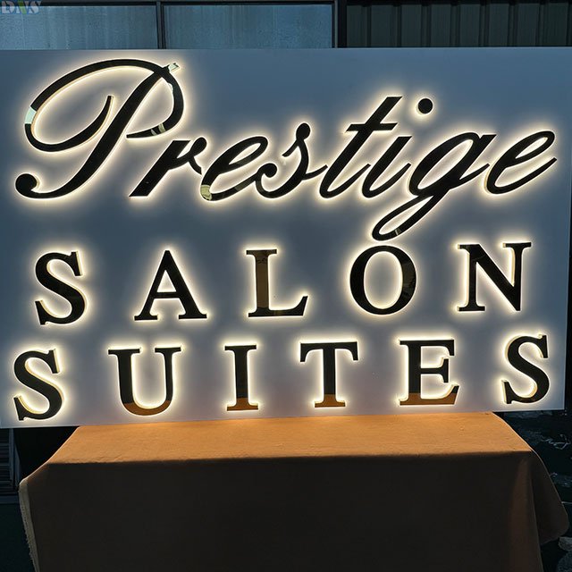 Sign Board Led Letter Channel Letter Led Sign Gold Mirror Backlit Letters With Backboard