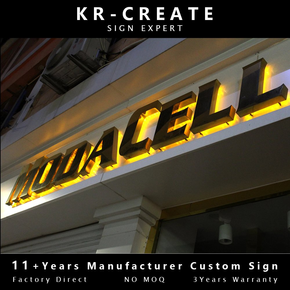 Hot Selling Outdoor Indoor Led Sign Channel Letter Wall Stainless Steel Metal Backlit Signage 3d Acrylic Led Letter Sign