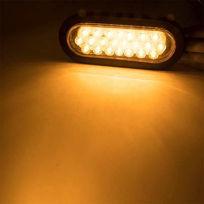 Hot Selling Supplier Trailer Light Oval Shaped 24LED 12v 24v Red White Amber Colour Led Lorry Tail Light