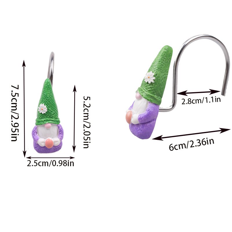 Easter Metal Resin Rabbit Bathroom Accessories, Home Bathroom Decoration, Shower Curtain Hooks, Curtain Hooks