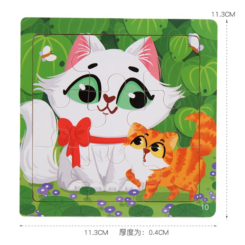 Wooden Children Cartoon Animal Dinosaur 3D Jigsaw Puzzle Game Montessori Baby Educational Teaching Aids Toys for Kids Boys Girls