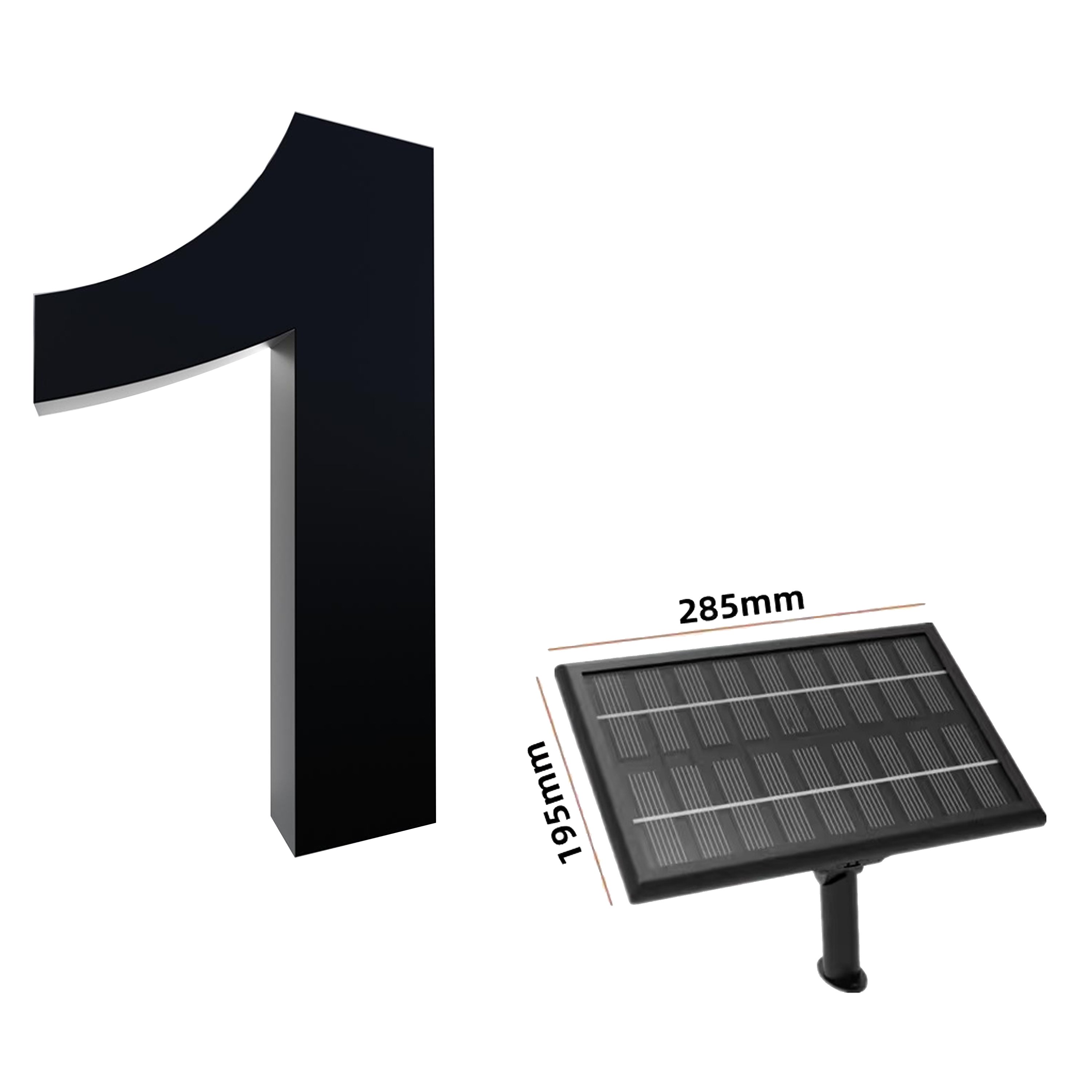 24V Solar Panel LED Lighted 3D Address Signage Stainless Steel Hotel Room Floor Number Logo Signs for Apartment