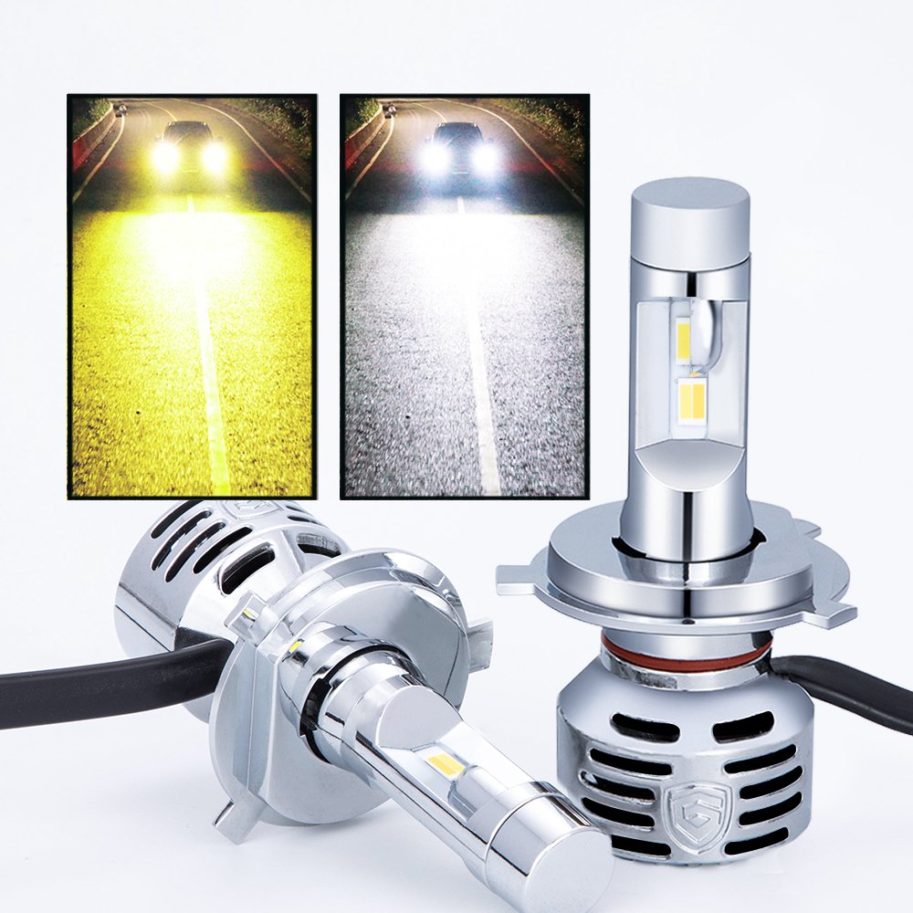GPNE Universal Waterproof Car Led Head Light R2T Double Color 32W 12V Car Led Headlights