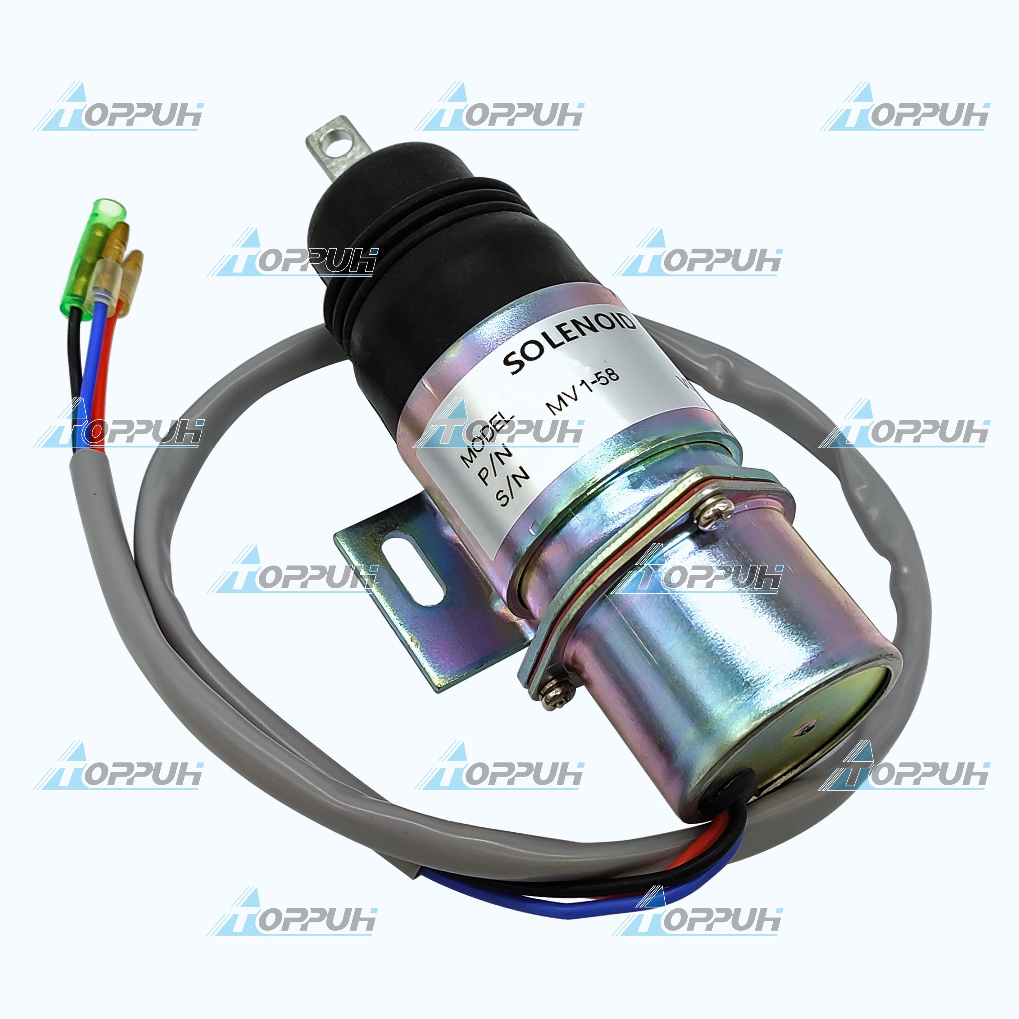 12V Stop Solenoid 894453-3411 8-94453341-0 Heavy Duty Fuel Shutoff Solenoid Valve for Isuzu Hitachi Engine 8944533410 MV1-58