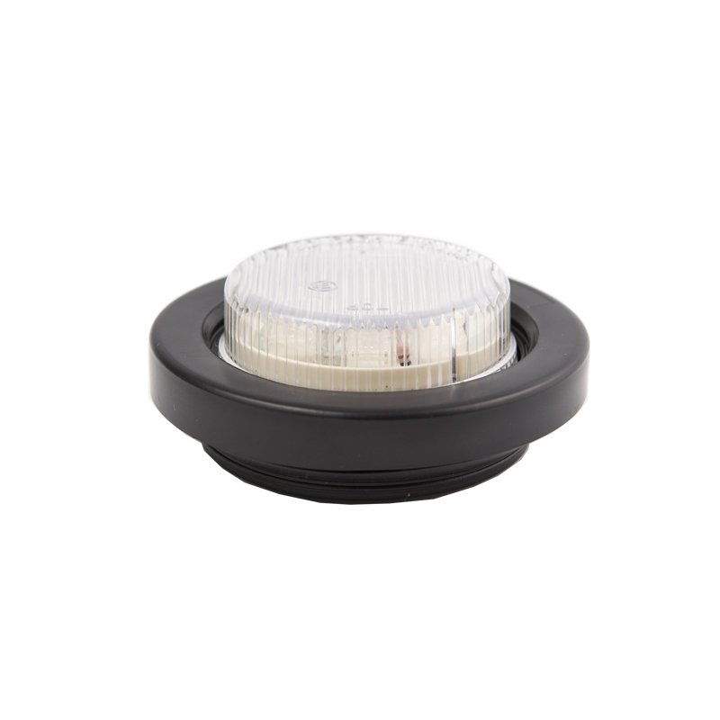 10-30V 2 inch clear round truck trailer side marker light with wire 3 piranha led PC lens clearance lamp for truck trailer lorry