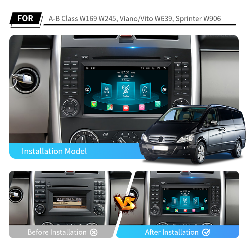 KD-7002 Auto Electronics 7 Inch Android Car Radio GPS DVR DSP WIFI Car DVD Player for Mercedes Benz a B Class Vito W169 W245