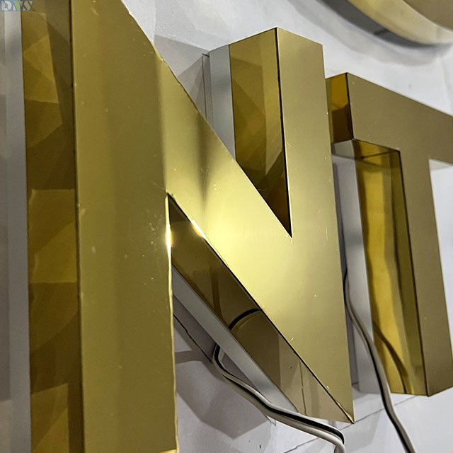 Letter Light Sign Letter Metal Letter Gold Titanium Gold Mirror Stainless Steel Backlit Signage
