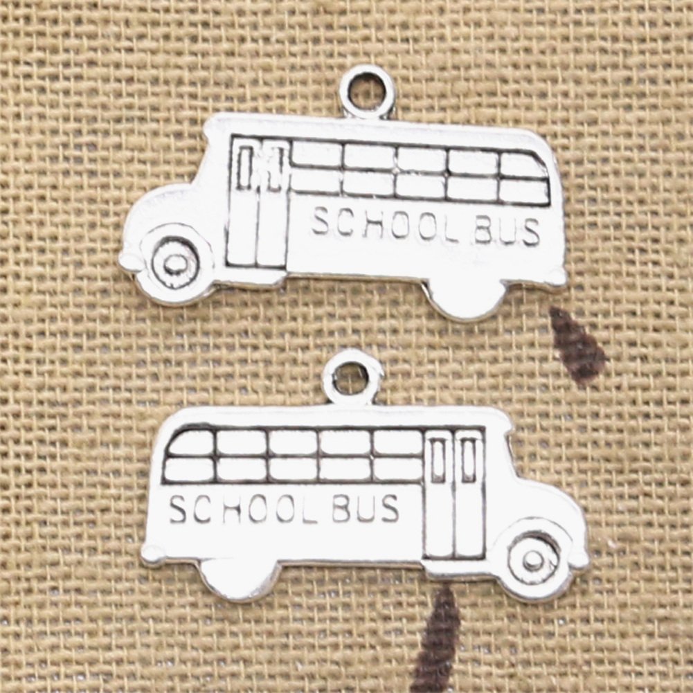 Charms School Bus Car 13x23mm Handmade Making Fit,Vintage Tibetan Silver Color Pendants,DIY for Bracelet Necklace