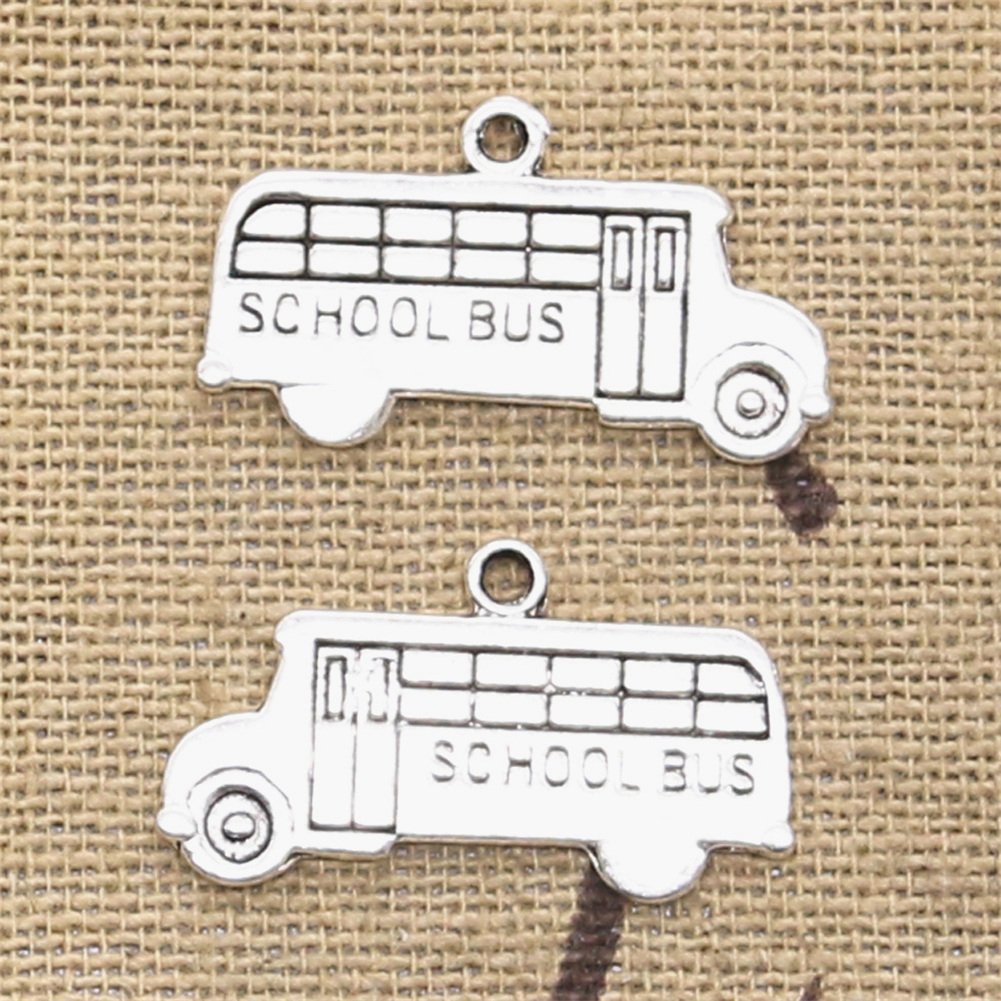 Charms School Bus Car 13x23mm Handmade Making Fit,Vintage Tibetan Silver Color Pendants,DIY for Bracelet Necklace