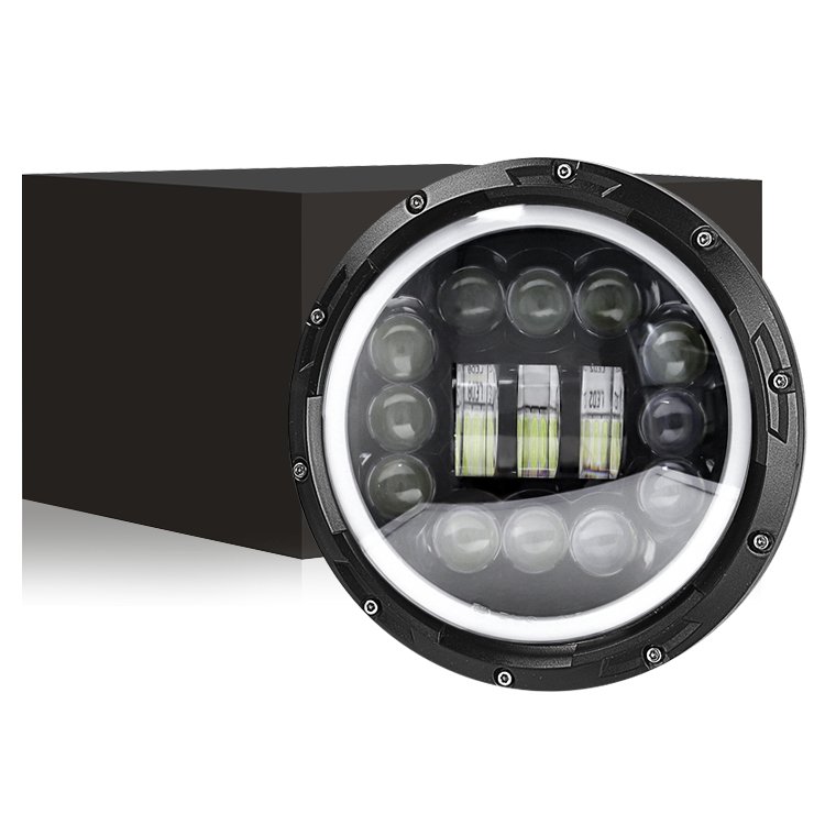 Car Accessories 7inch Round Led Headlight 60W Led Spotlight Fog Driving Lamp Angel Eye Motorcycle Headlight for Wrangler JL JK