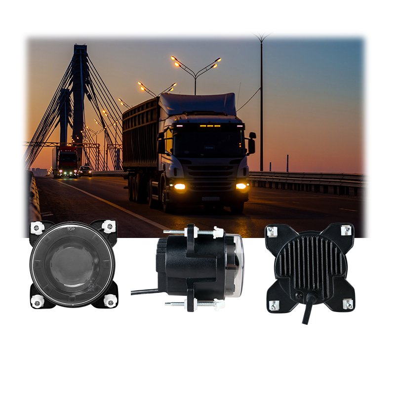 ECE R112 Approval LED Headlight 90mm Low Beam With Parking Light Led Work Lamp for City Bus Truck Tractor