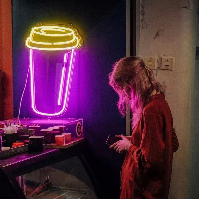 Custom Coffee Cup Neon Sign Neon Coffee Sign LED Neon Lights for Cafe Restaurant Wall Decor Kitchen Home Bedroom bar Sign
