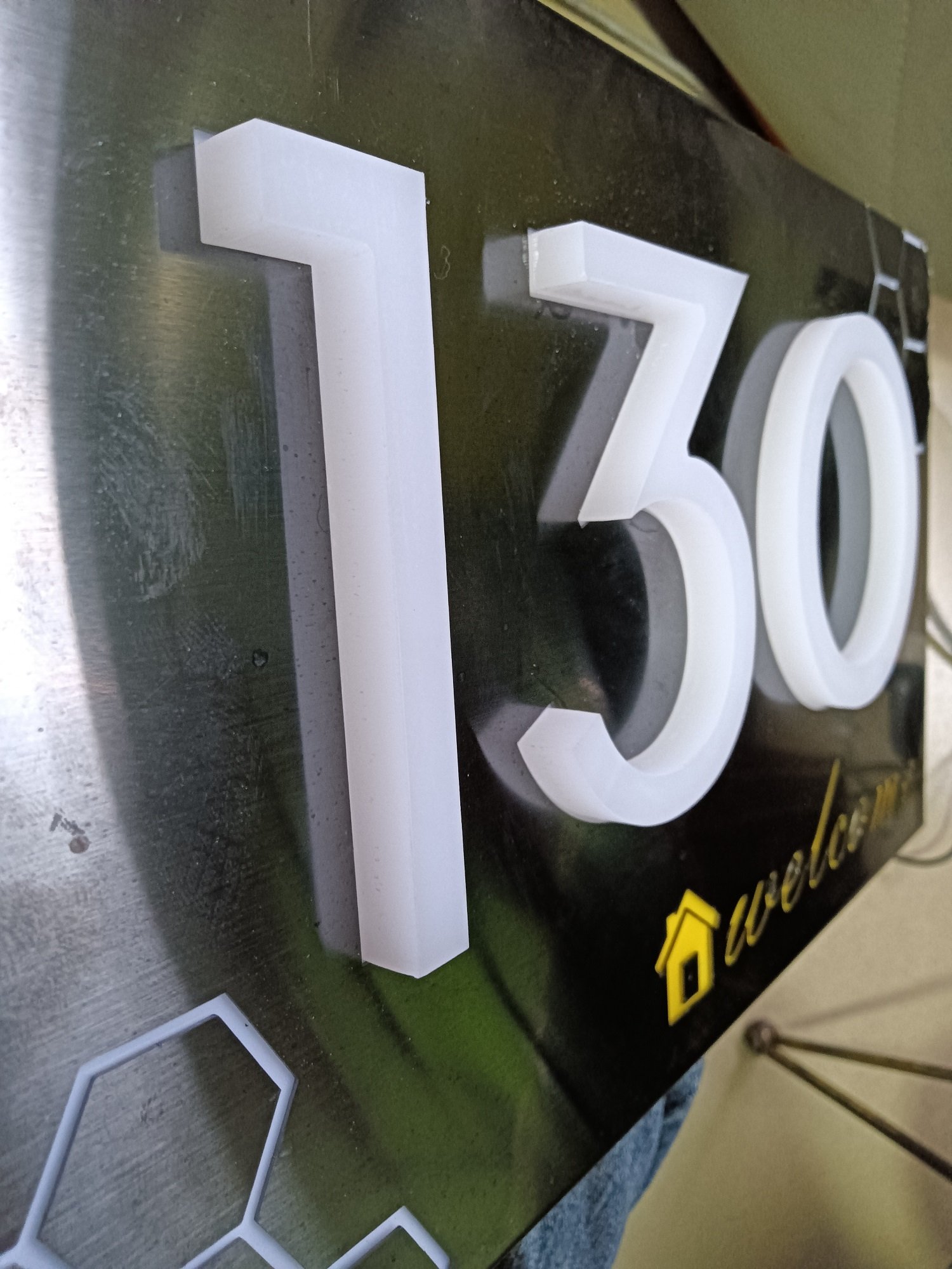 XINGYI Custom 3D Waterproof Acrylic House Number Address Stainless Steel Led Metal Sign Modern House Number Door Sign