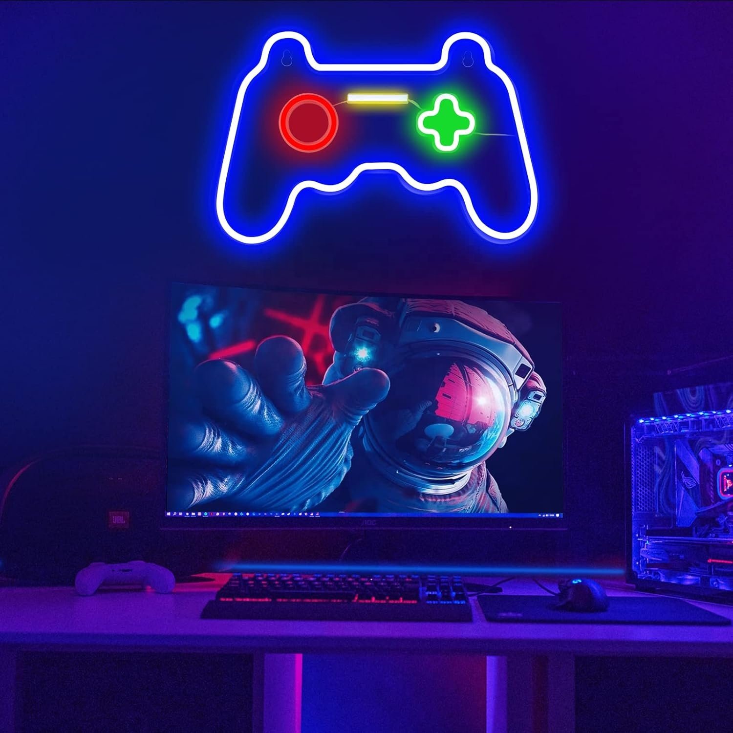 Custom Neon Led New Generation Electronic Sign for Children & Teens Light-Up Neon Gamepad Shape for Room Decor