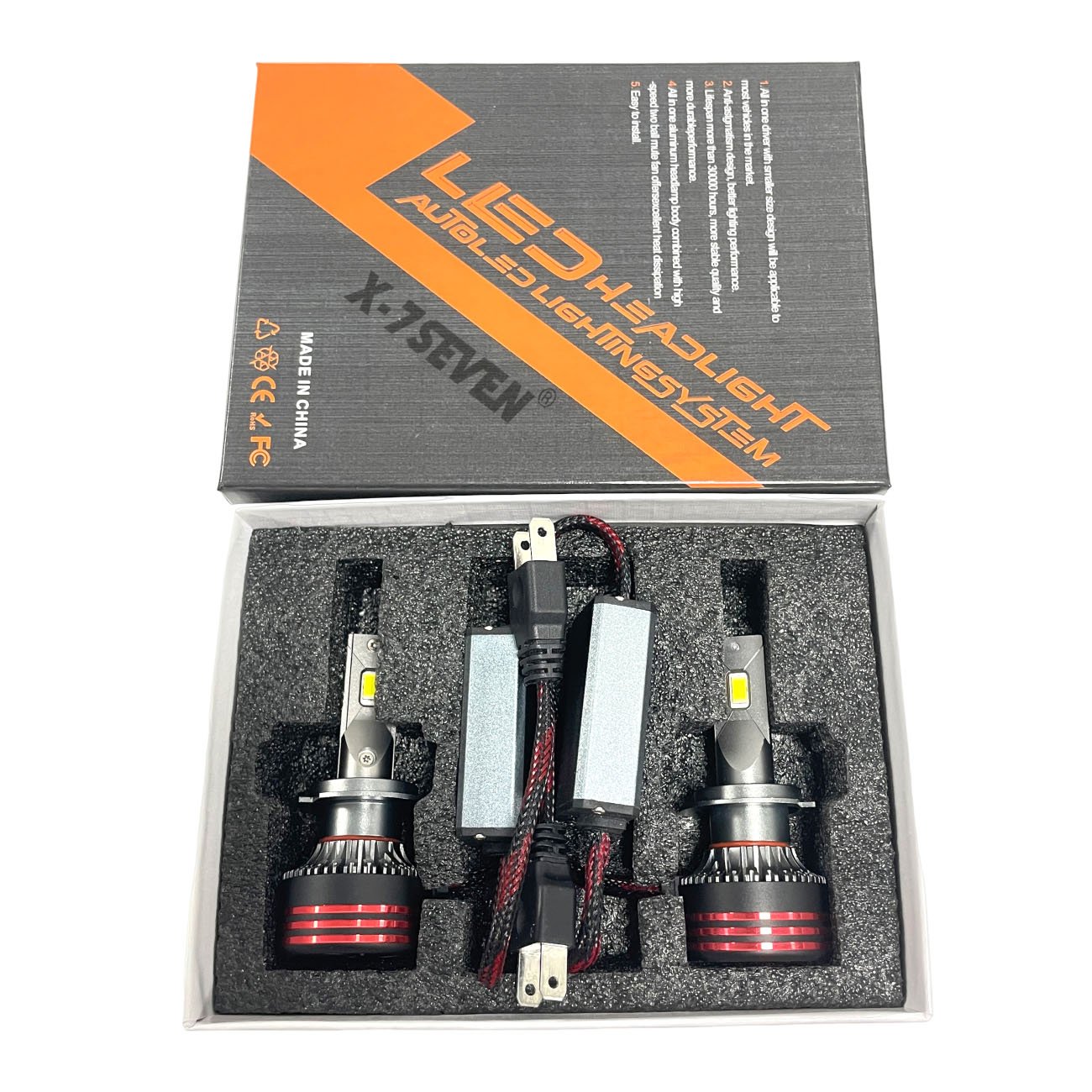 X-7SEVEN High Power LED Headlight Bulb M8 Pro 130W H1 H3 H4 H7 Double Copper Tubes Led Car Light