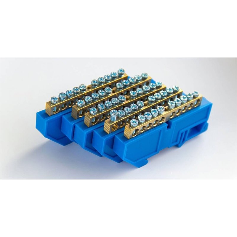 Hot Sale Neutral Brass Bar Electrical Earth 8 Holes With Screw on DIN Rail High Quality 100A Terminal Block Plastic Housing