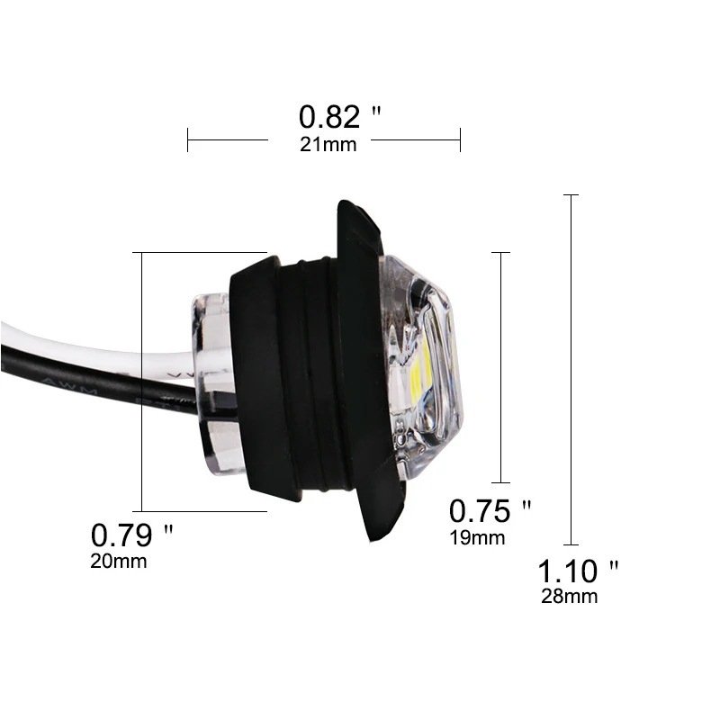 Waterproof 3 LED Hawkeye Light 24v Car Side Light Yacht Light