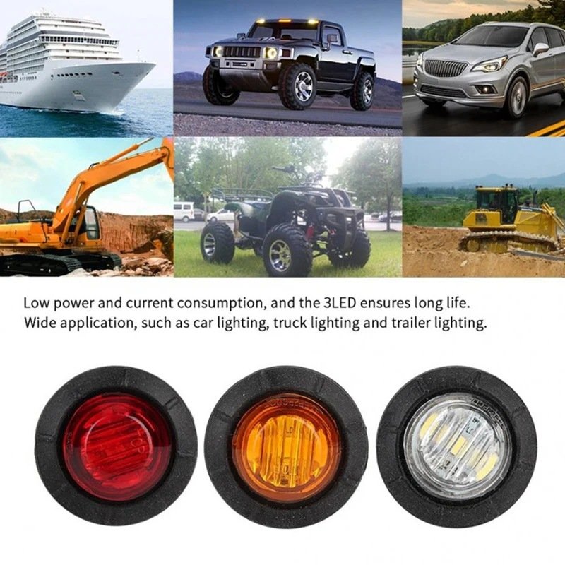 Waterproof 3 LED Hawkeye Light 24v Car Side Light Yacht Light