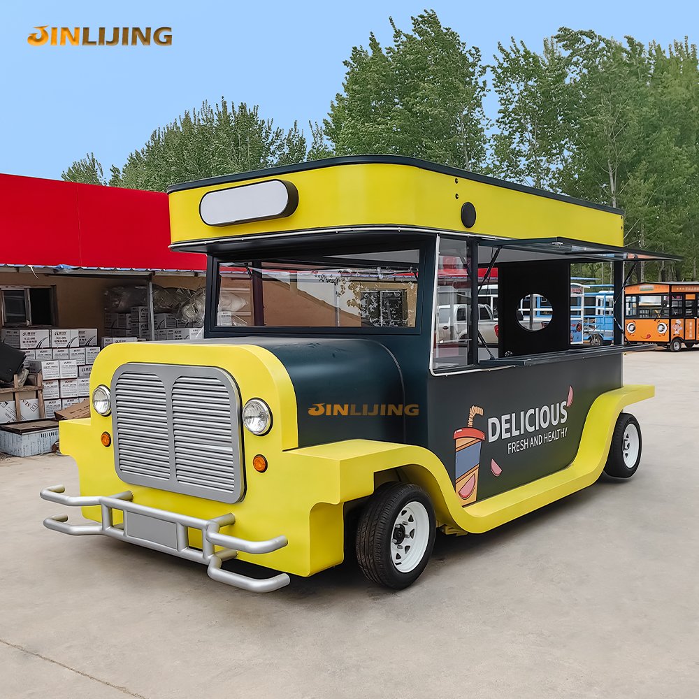 JINLIJING Custom New 16ft Coffee Trailer Fast Food Cart Outdoor Mobile Bus Food Trucks With Full Kitchen