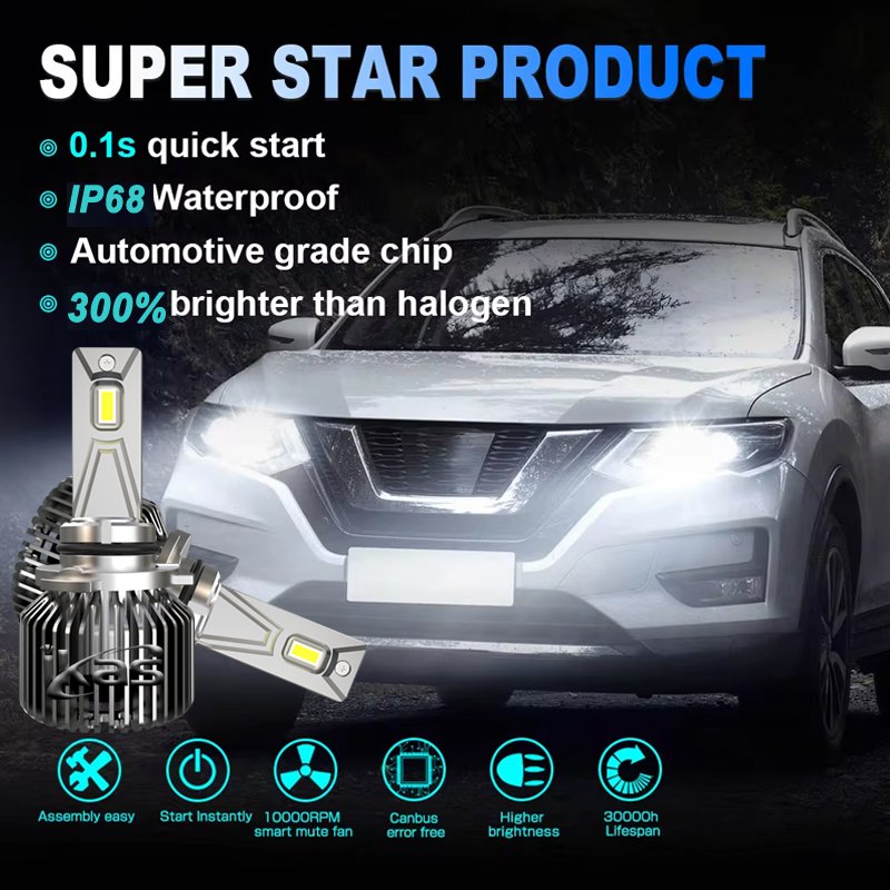 Manufactory Direct 70W High Lumen Led H1 H4 H7 H8 H11 9005 9006 9012 Car Led Headlights H13 9007 Car Light Accessories