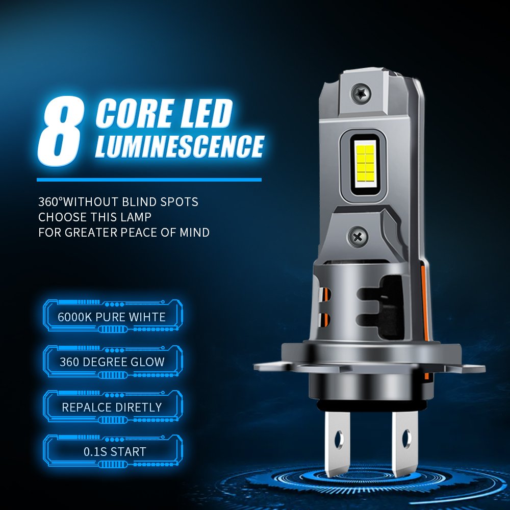 Automobile Headlight Manufacturer Led Headlight Bulb Accessories 55W 11000LM Good Power and Wattage Led Headlight Car H4 9003 H7