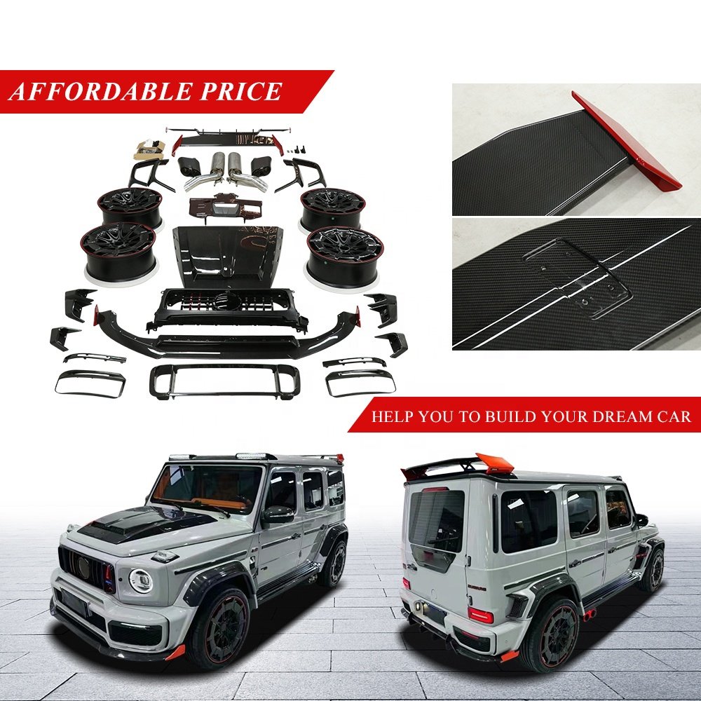 Dry Carbon Fiber Brabs G900 Front Lip Body kit for Mercedes Bens G Class G63 W464 W463A Main Grill Rear Diffuser Spoiler Bodykit