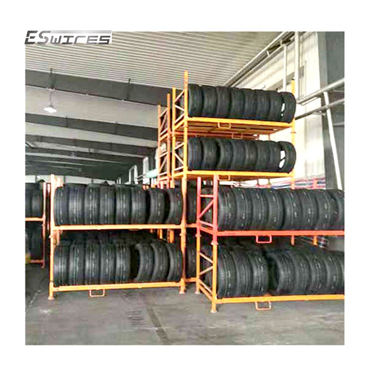 High Quality Heavy Duty Stable Powder Coating Metal Truck Ajustable Stackable Semi-Truck Tire Racks for Storage