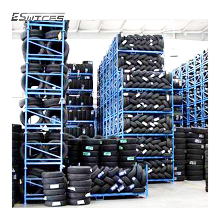 High Quality Heavy Duty Stable Powder Coating Metal Truck Ajustable Stackable Semi-Truck Tire Racks for Storage