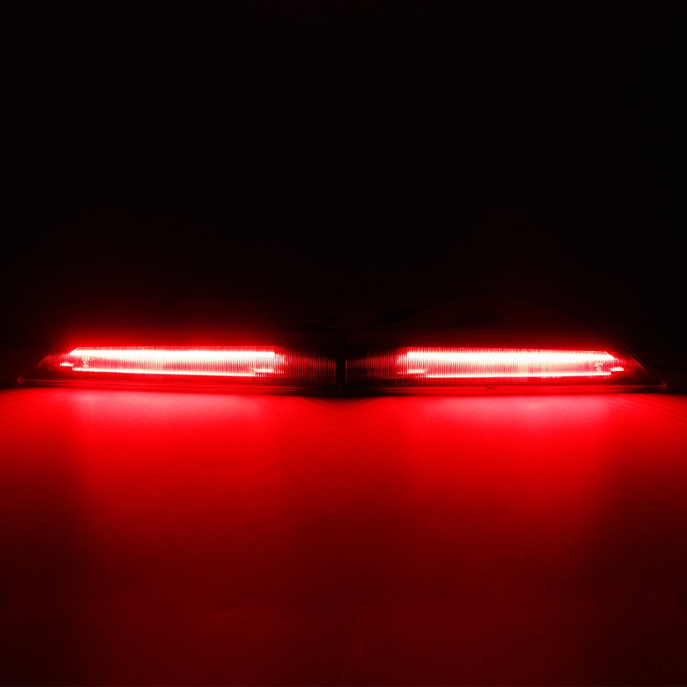 Ailead Twin Rear Doors Van/Minibus Red/Smoke Strip Lens LED Third Brake Lights High Mount 3rd Tail Brake Lamp for Ford Transit
