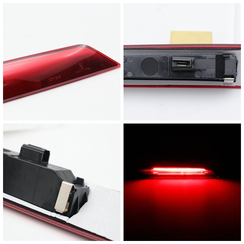 Ailead Twin Rear Doors Van/Minibus Red/Smoke Strip Lens LED Third Brake Lights High Mount 3rd Tail Brake Lamp for Ford Transit