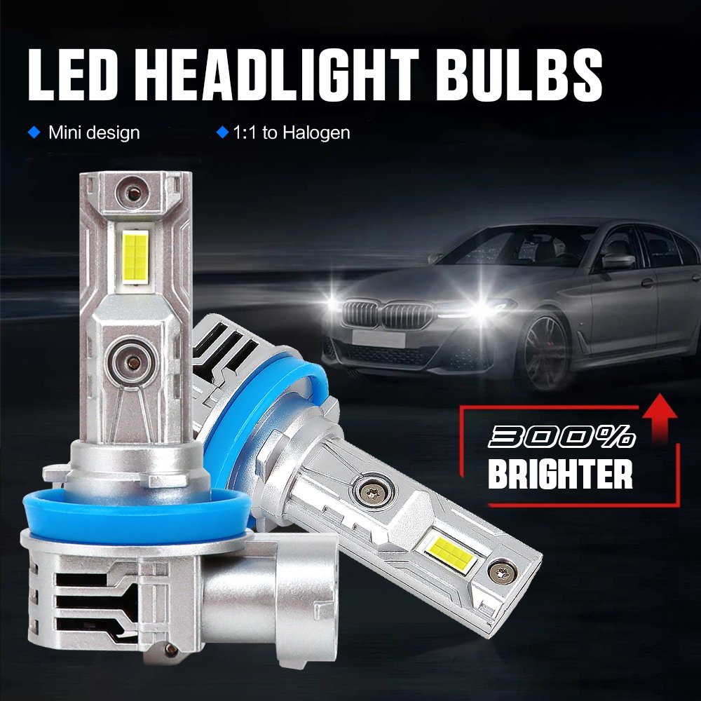 Raych LED Headlight Z11 90W 12000lm H1 H3 H11 H7 9005 9006 9012 Halogen Bulb 6000K ONE DESIGN White Lamp