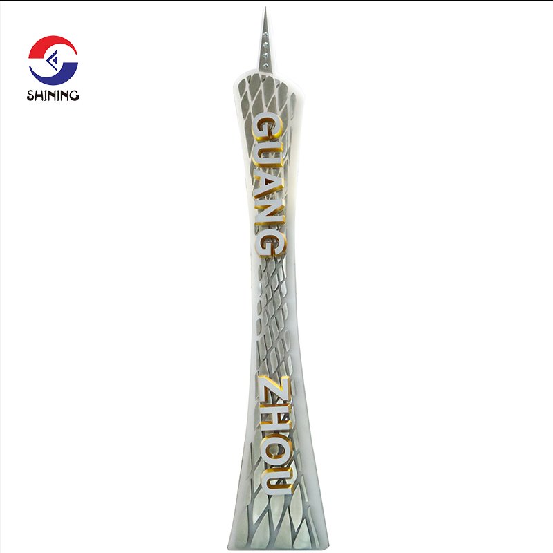 SHINING Customized Canton Tower Acrylic Logo Sign Running RGB Lighting 3D Signage Outdoor Electronic Signs