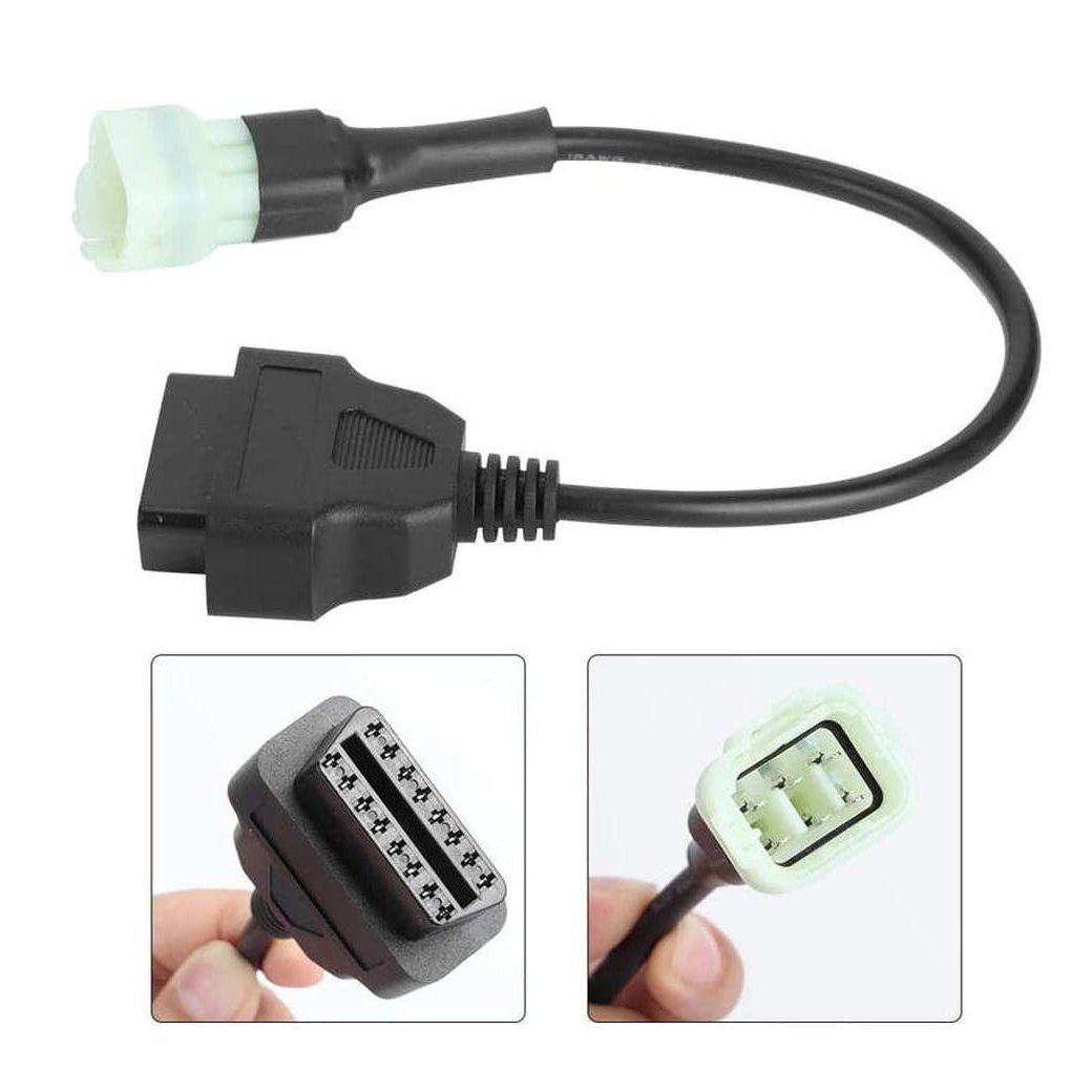 Motorcycle Diagnostic Adapter Cable Obd2 6 Pin to 16 Pin OBD2 Engine Fault Diagnosis Detector Tool Accessory Fits