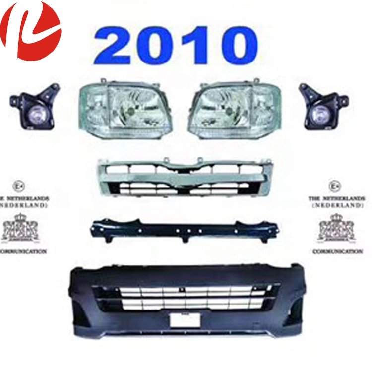 Hiace Van Mini Bus 2010-2013 Face Lift Upgrade to 2019 Body Kits Headlamp Fog Lamp Bumper Grille Kit Automotive Parts