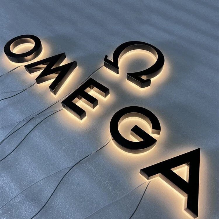 High Quality Custom Shop Storefront Metal Logo Sign Luminous Letters Business Reception Sign