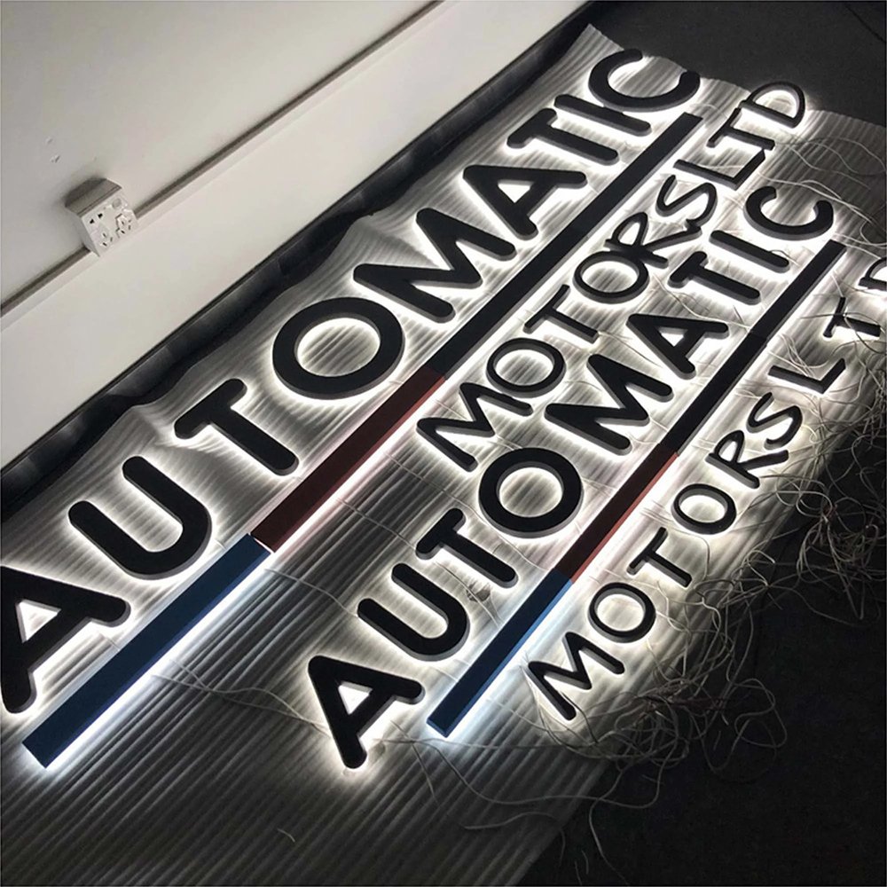 High Quality Custom Shop Storefront Metal Logo Sign Luminous Letters Business Reception Sign