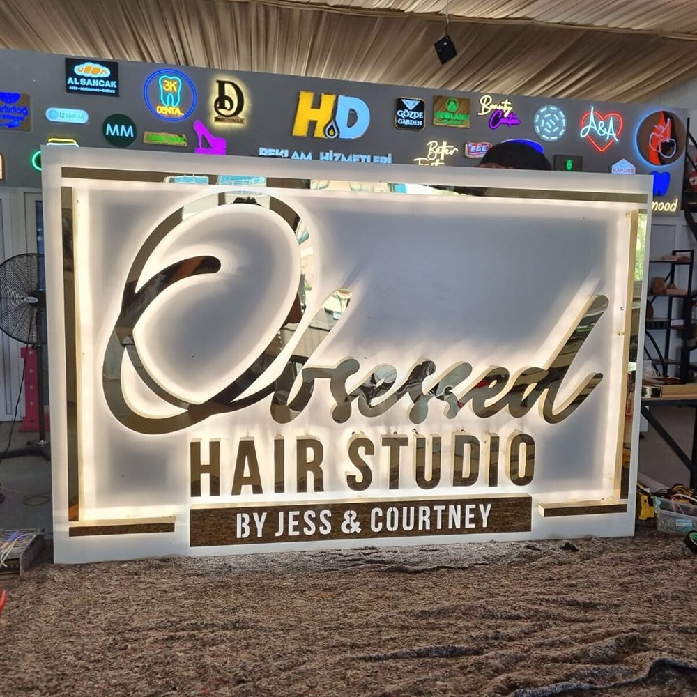 High Quality Custom Shop Storefront Metal Logo Sign Luminous Letters Business Reception Sign