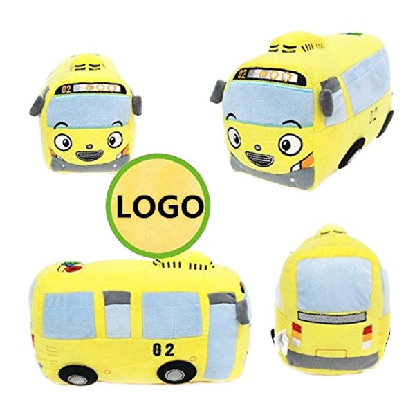 Customized Cheap Educational Baby Toy Yellow Plush Toy Bus Fashion Cute Mini Stuffed Plush Soft Toy Bus