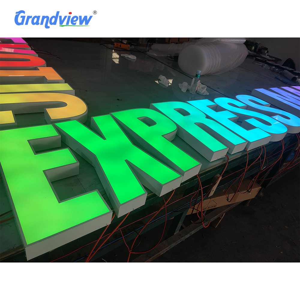 RGB Full-color Dynamic Custom 3d Backlit Light up Led Letter Sign Business 3d Letter Sign Led Sign Board