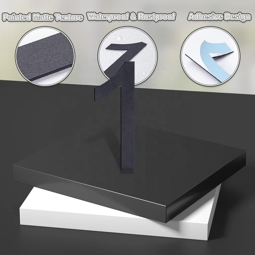 6 Inch Self-adhesive Stainless Steel House Number Door Address Numbers for Outside Big Modern House Number Garden