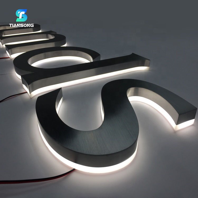 Light up 3D Acrylic Channel Letter Outdoor Building Signage Backlit Business Sign Backlight Beauty Salon Reception Sign for Shop