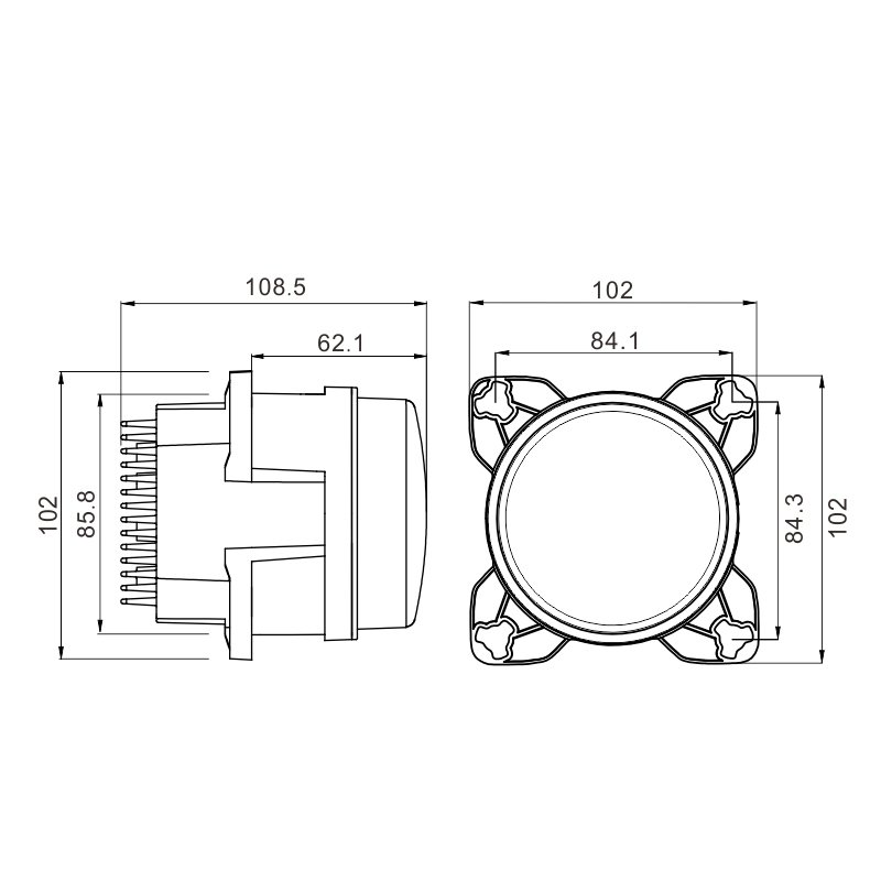 Tuff Plus Economy 90mm LED Headlight Sealed Beam Single Low Beam Led Light for Bus Motorcycle Headlamp