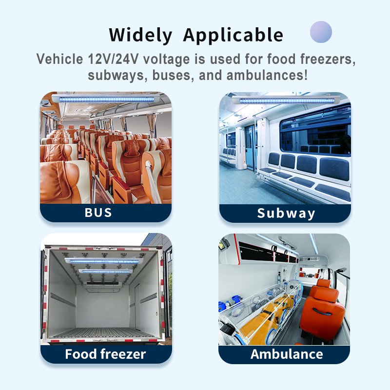 Bus Truck Subway Trains Ambulance Food Freezer High Rails Air Purify Uv Uvc Lights Lamps Bulb 254nm With Remote Control